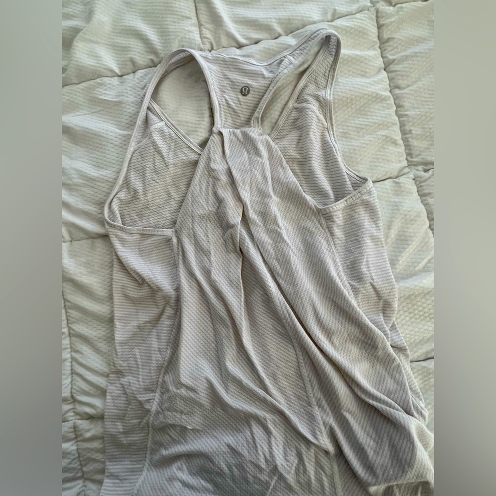 Lululemon white with pale stripes